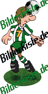 Fu�ball: Kopfball  auf Rasen (gr�n-wei�es Trikot)  (nicht animiert)