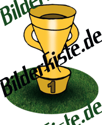 Fu�ball: Pokal auf Rasen (nicht animiert)