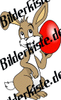 Ostern: Hase - pr�sentiert Osterei (rot) (nicht animiert)