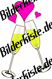 2 Sektgl�ser mit Herzen
