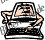 Büromaschinen: Computer - Mensch (animiertes GIF)