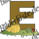 Letter E with pumpkins