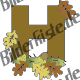 Letter H with foliage