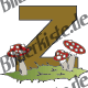 Letter Z with fly agarics