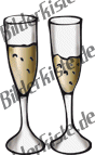 Wedding: 2 Champagne glasses without carbonic acid (not animated)