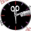 Clock out of comb and scissors - black