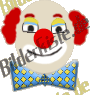 Mardi Gras: Clown with bow tie (animated GIF)