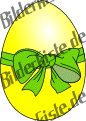 Uovo giallo con nastro verde