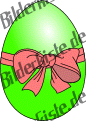 Easter: Easter egg - egg with bow green (not animated)