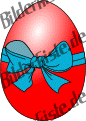 Ostern: Osterei - Ei mit Schleife rot (nicht animiert)