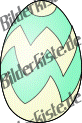 Easter: Easter egg - jagged green, white egg 2  (not animated)