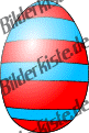 Easter: Easter egg - streaked blue, red egg 2  (not animated)