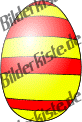 Easter: Easter egg - streaked yellow, red egg (not animated)