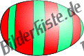 Easter: Easter egg - streaked, lying red, green egg (not animated)