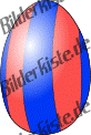 Easter egg - streaked red and blue egg