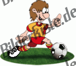 Football: Player dribbling on turf (not animated)