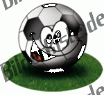 Football: Ball on grass laughs (not animated)