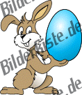 Ostern: Hase - prsentiert Osterei (blau) (nicht animiert)