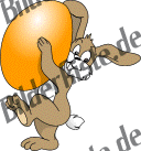 Easter: Bunny - carries easter egg (orange) (not animated)