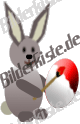 Easter: Bunny - paints egg (red) (animated GIF)