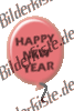 New Year's Eve: Balloons - red balloon (not animated)