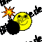 Smilies: Smilie mit Bombe (animiertes GIF)