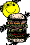 Faccina che mangia Hamburger gigante