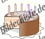 Birthday: Cakes - with candles cutted (not animated)