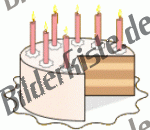 Geburtstag: Torten - mit Kerzen angeschnitten 2  (nicht animiert)