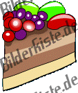 Geburtstag: Torten - Stck Torte 5 mit Obst (nicht animiert)