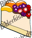 Birthday: Cakes - piece of cake 6 with fruits (not animated