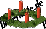 Weihnachten: Adventskranz - 1 Kerze brennt (nicht animiert)