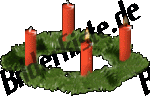 Weihnachten: Adventskranz - 2 Kerzen brennen (nicht animiert)