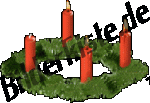 Weihnachten: Adventskranz - 3 Kerzen brennen (nicht animiert)