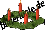 Weihnachten: Adventskranz - 4 Kerzen brennen (nicht animiert)
