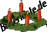 Christmas: Advent wreath - 4 candles burn (not animated)