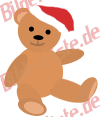 Weihnachten: Teddy - mit Nikolausmtze (animiertes GIF)