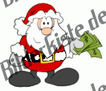 Weihnachten: Weihnachtsmann mit Geld (nicht animiert)