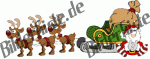 Christmas: Sledge Reindeers - with Santa Claus (not animated)