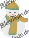 Pupo di neve con sciarpa e berretto