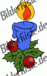 Christmas: Candle with mistletoe, blue (not animated)