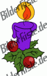 Christmas: Candle with mistletoe, purple (not animated)