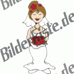 Sposa in bianco con bouquet rosso