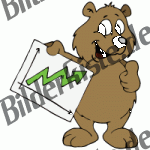Bear with positive chart in his hand