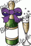 Wedding:Champagne bottle with glass (not animated)