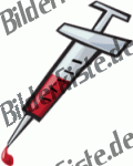 Syringe with blood in it