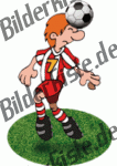 Football: Header on turf (red_white jersey) (not animated)