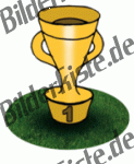 Football: Trophy on turf (not animated)