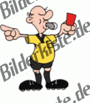 Football: Referee shows the red card (not animated)