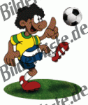 Football: Player on turf shoots (yellow jersey, black) (not animated)